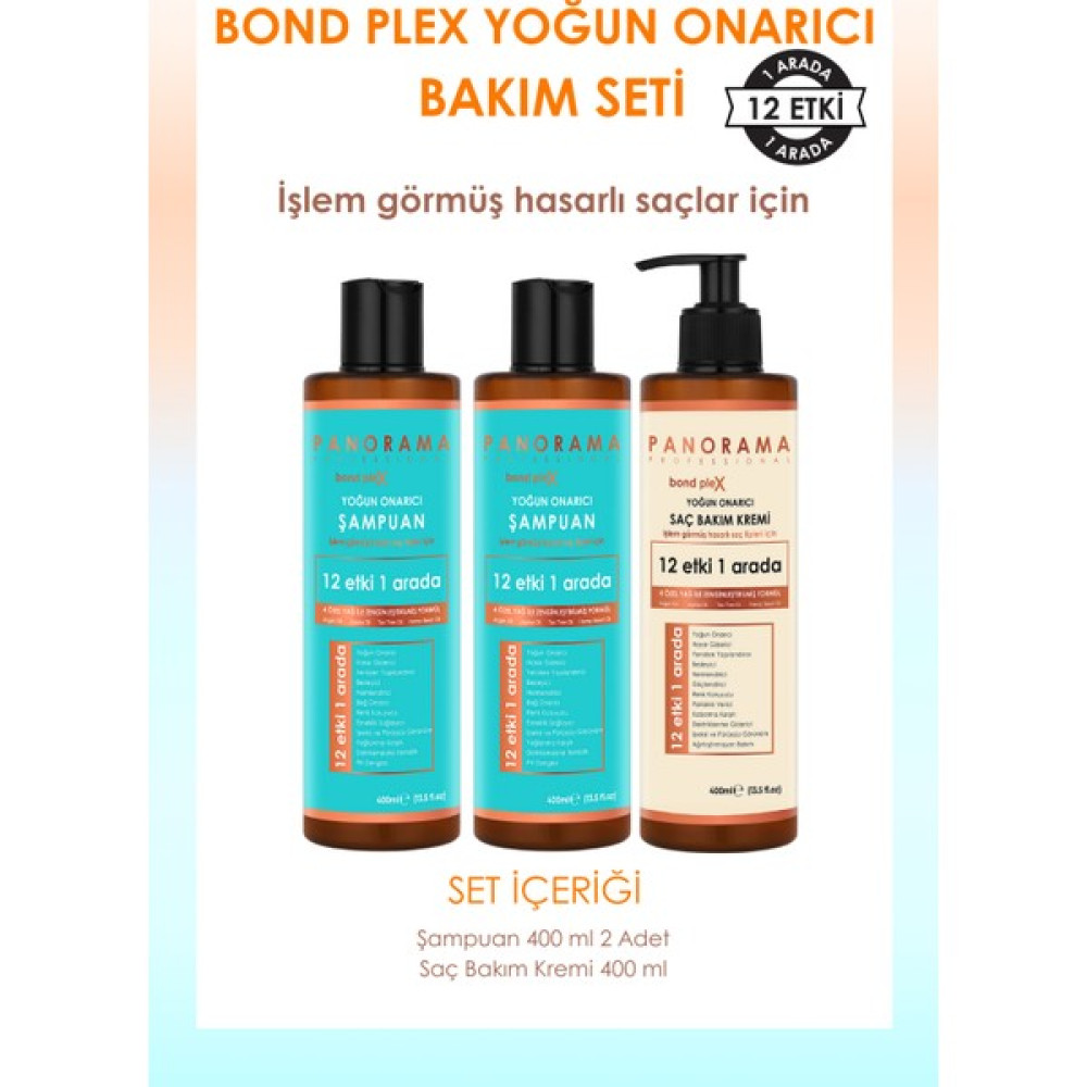 Panorama Professional Bond Plex Yoğun Onarıcı Bakım Seti 12 Etki 1 Arada/400 ml X2 Şampuan + 400 ml Saç Bakım Kremi Şampuan ve Saç Kremi Fiyatı