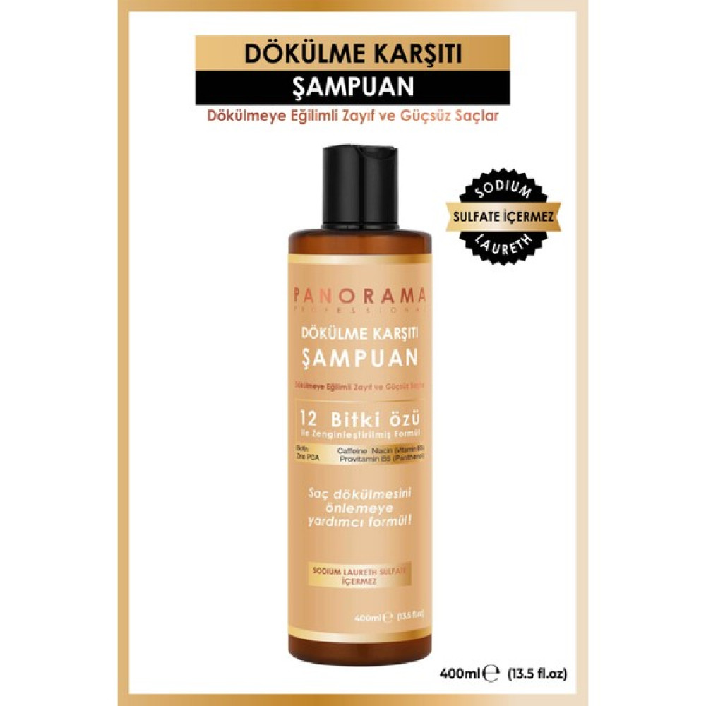 Panorama Professional Şampuan 400 Ml /Biotin Caffein Niacin (Vitamin B3) Zinc PcaProvitamin B5 (Panthenol) VEGAN - SÜLFATSIZ Oto Boyaları Fiyatı