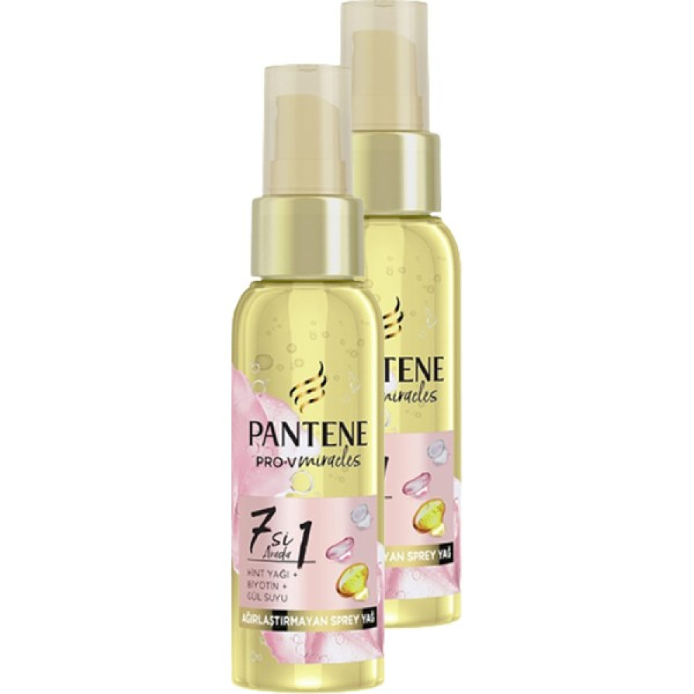 Pantene Pro-V 7'si 1 Arada Hint Yağı Biotin Gül Suyu Ağırlaştırmayan Saç Sprey Yağı 100 ml 2'li Set Saç Boyası Fiyatı