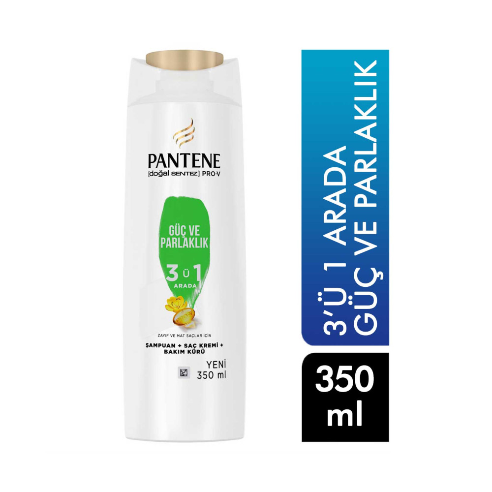 Pantene Şampuan 350 ml 3'ü 1 Arada Güç & Parlaklık Şampuan ve Saç Kremi Fiyatı