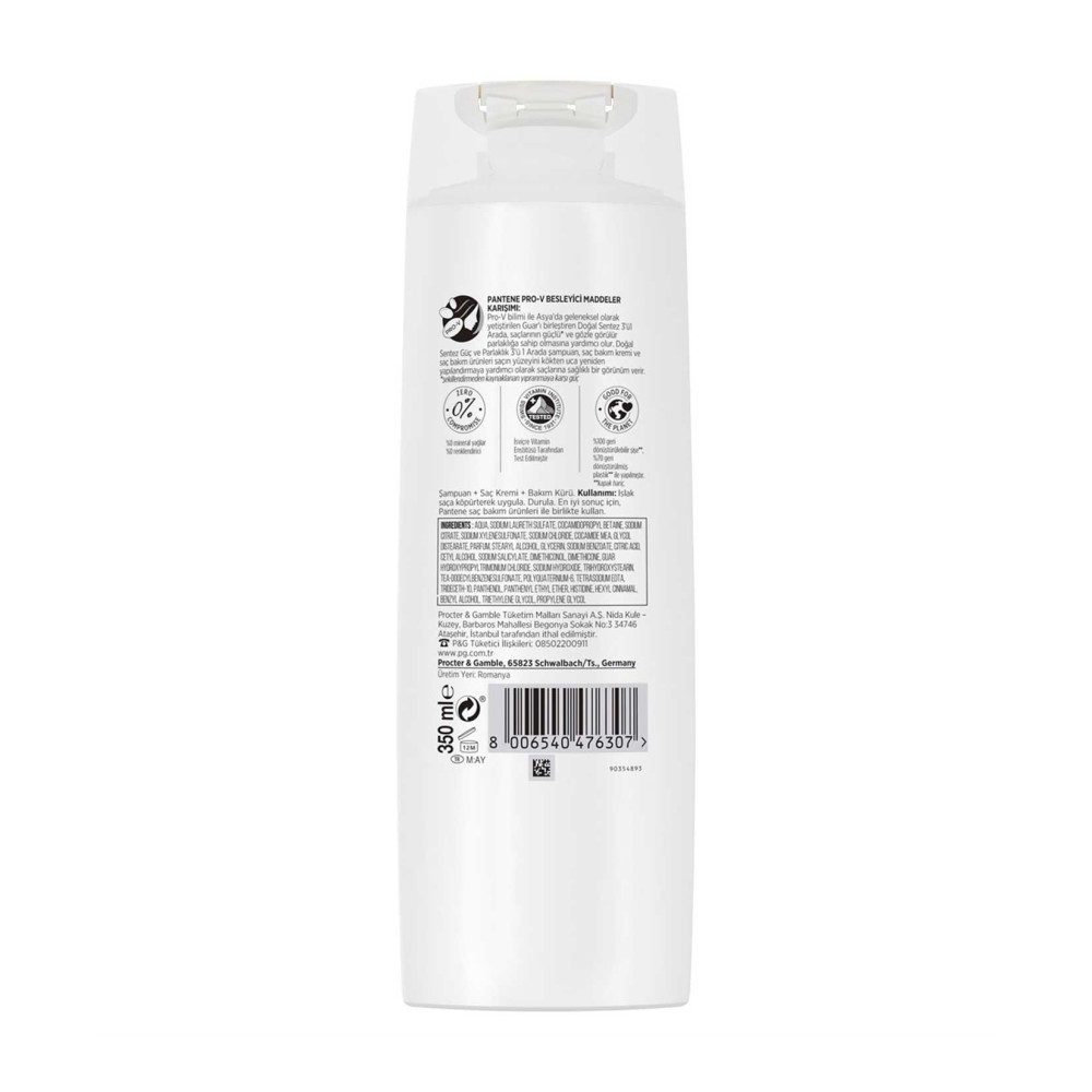 Pantene Şampuan 350 ml 3'ü 1 Arada Güç & Parlaklık