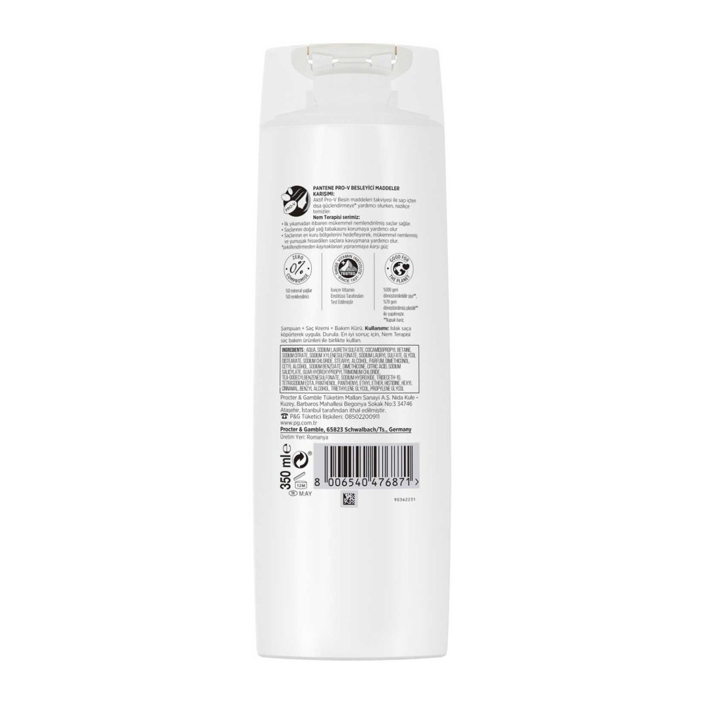 Pantene Şampuan 350 ml 3'ü 1 Arada Nem Terapisi