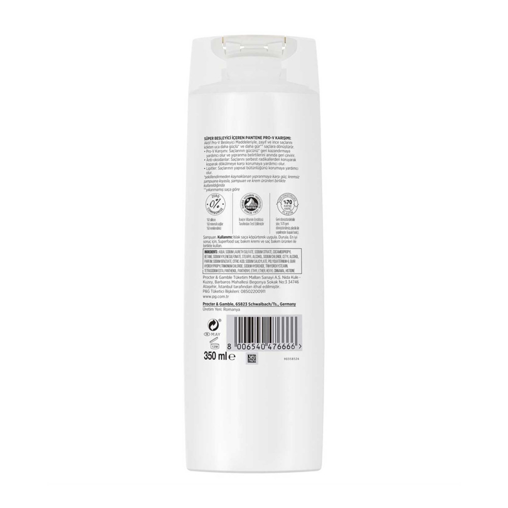 Pantene Şampuan 350 ml Superfood Gür & Güçlü