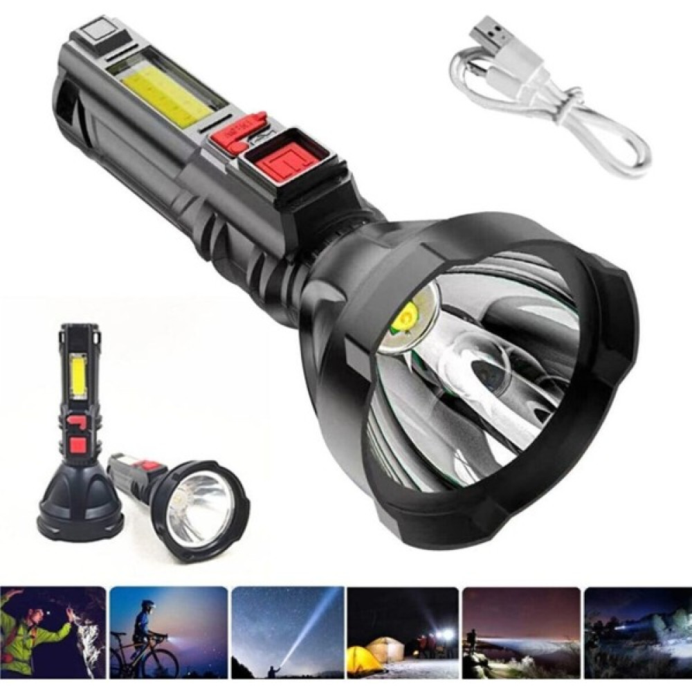 Panther 700 Lümen El Feneri Uzun Menzilli - USB Şarjlı - Flaşörlü El Feneri PT-6105 El Feneri Fiyatı
