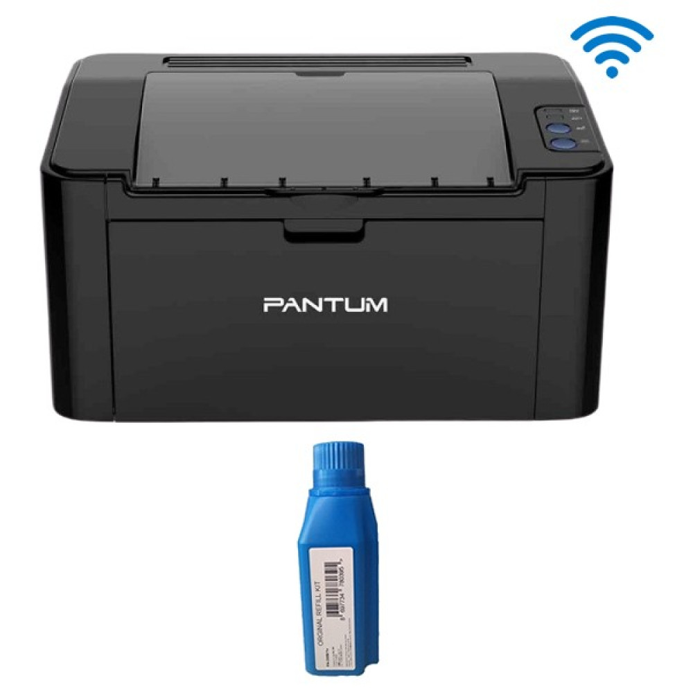 Pantum P2500W Wi-Fi Mono Lazer Yazıcı ve PA-200BV1 Dolum Kiti - Siyah Yazıcılar Fiyatı