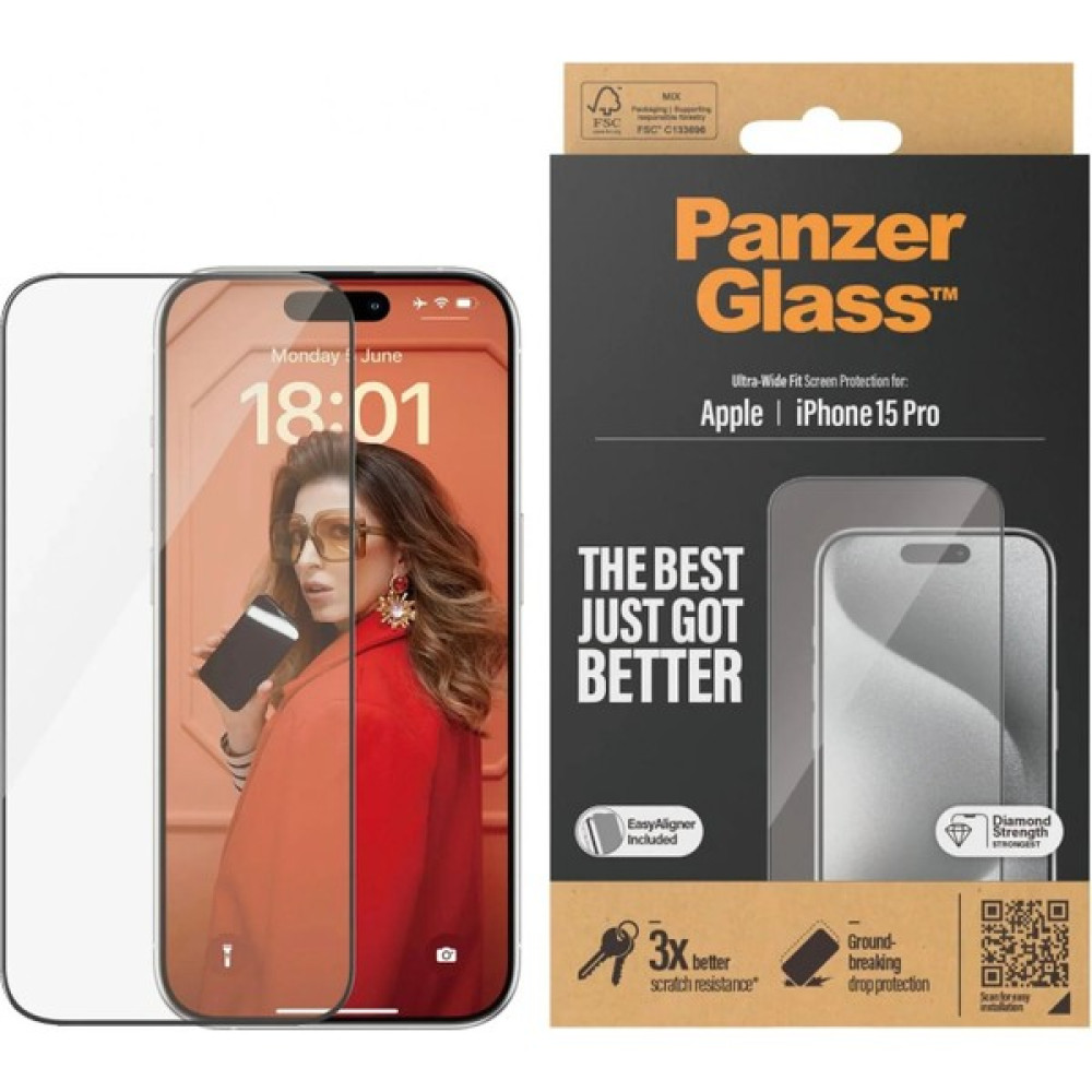 Panzerglass Apple iPhone 15 Pro Uwf Wa Şeffaf Cam Ekran Koruyucu Cep Telefonu Ekran Koruyucusu Fiyatı