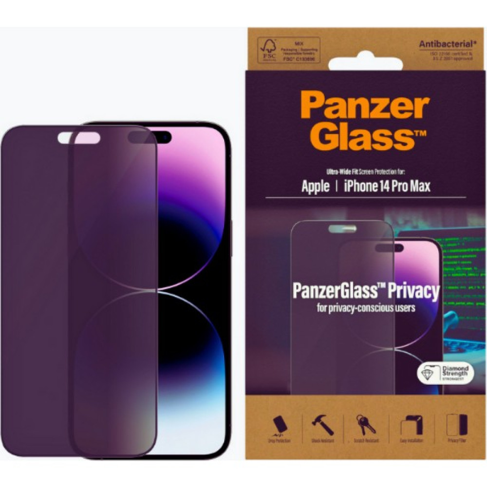 PanzerGlass Panzerglass™ iPhone 14 Pro Max Için Gizlilik Ekran Koruyucusu - siyah Cep Telefonu Ekran Koruyucusu Fiyatı