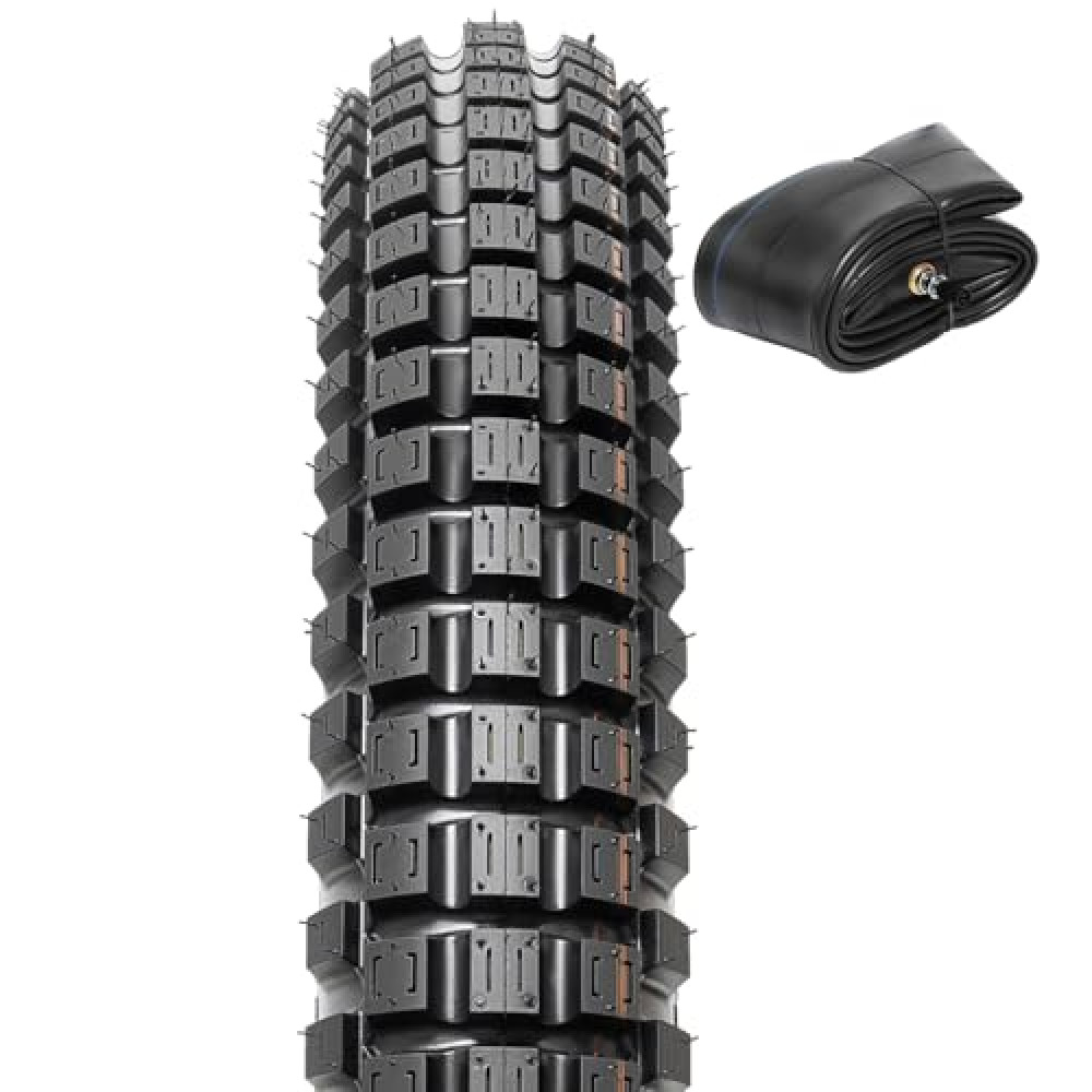 PaoWin 2.75-19 4PR TT 43P Dirt Bike Front/Rear Tire and Heavy Duty Inner Tube Compatible with 2.75-19 Off Road Pit Bike/Motorcycle Tires(P-2011)