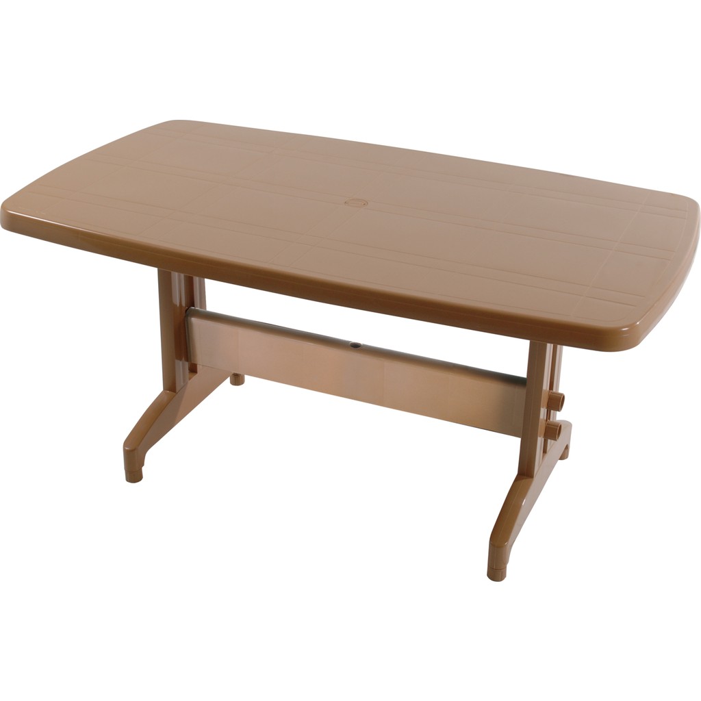 Papatya Prestige Masa Plastik Bahçe Masası Teak Dikdörtgen 88 cm x 155 cm - Kahverengi Bahçe Masası Fiyatı