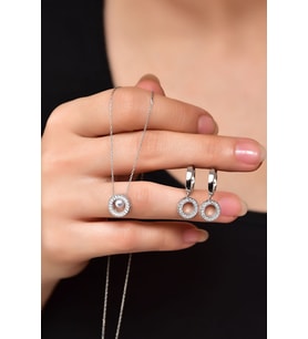 Papatya Silver 925 Ayar Gümüş Rose Kaplama İncili Yuvarlak Kolye Ve Küpe Set (Rodyum) İnci Kolye Fiyatı