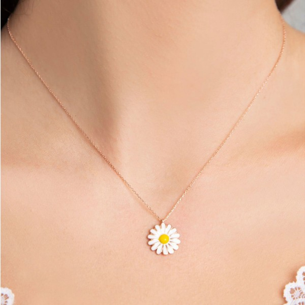 Papatya Silver Gümüş Mineli Papatya Kolye Gümüş Kolye Fiyatı