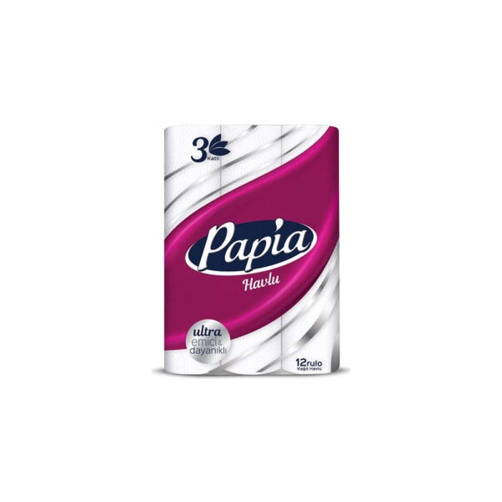 Papia Havlu 12'li 3 Katlı - Beyaz Kağıt Havlu Fiyatı