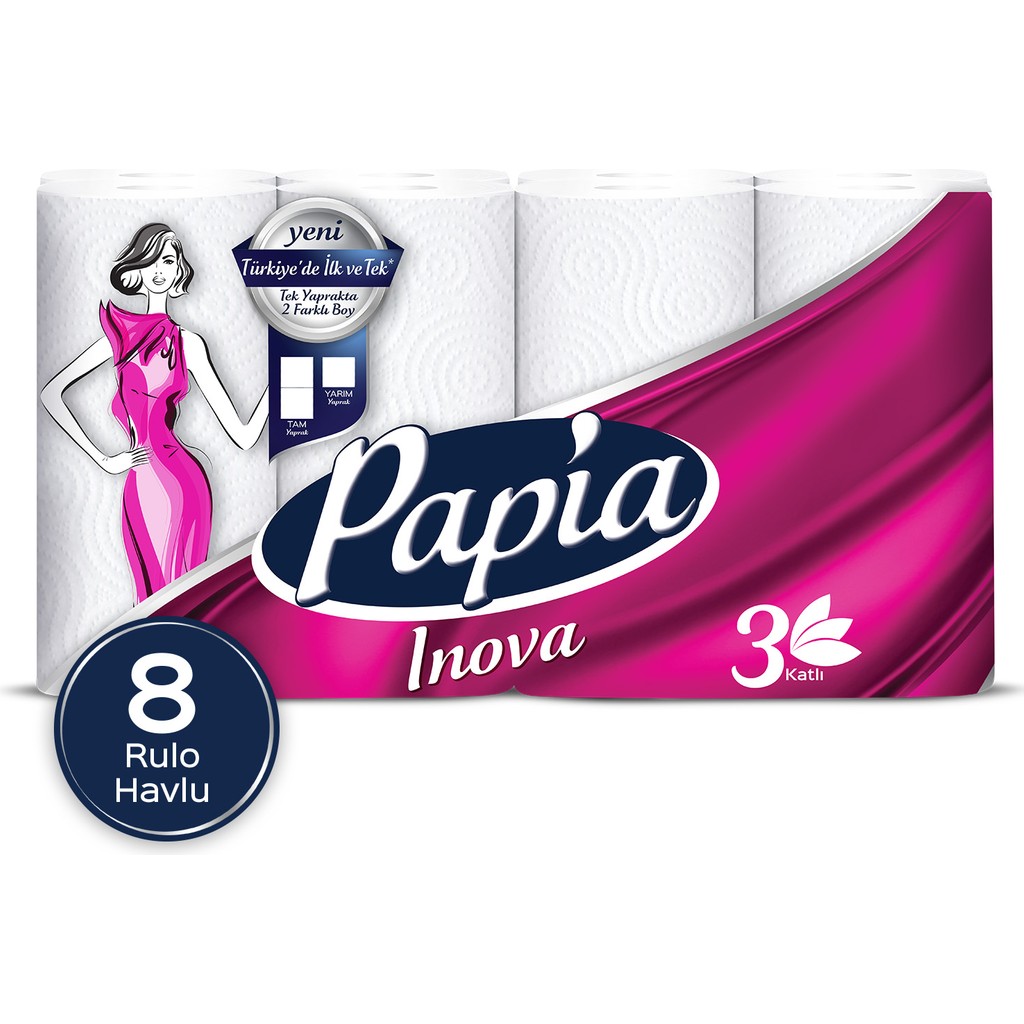 Papia Inova Kağıt Havlu 8 Rulo El / Yüz Havlusu Fiyatı