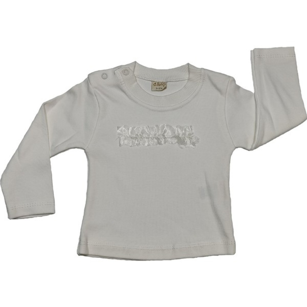 Papido Fırfırlı Kız Bebek Tek Üst Ekru Bebek T-shirt Fiyatı