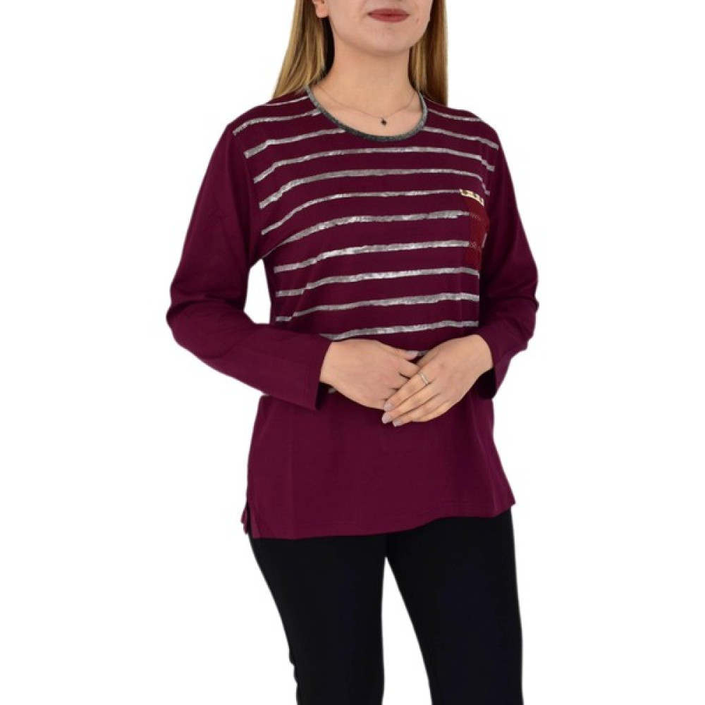 Papilla Kadın Uzun Kol Çizgili Bluz 1053 BGL-ST02691 Bluz Fiyatı