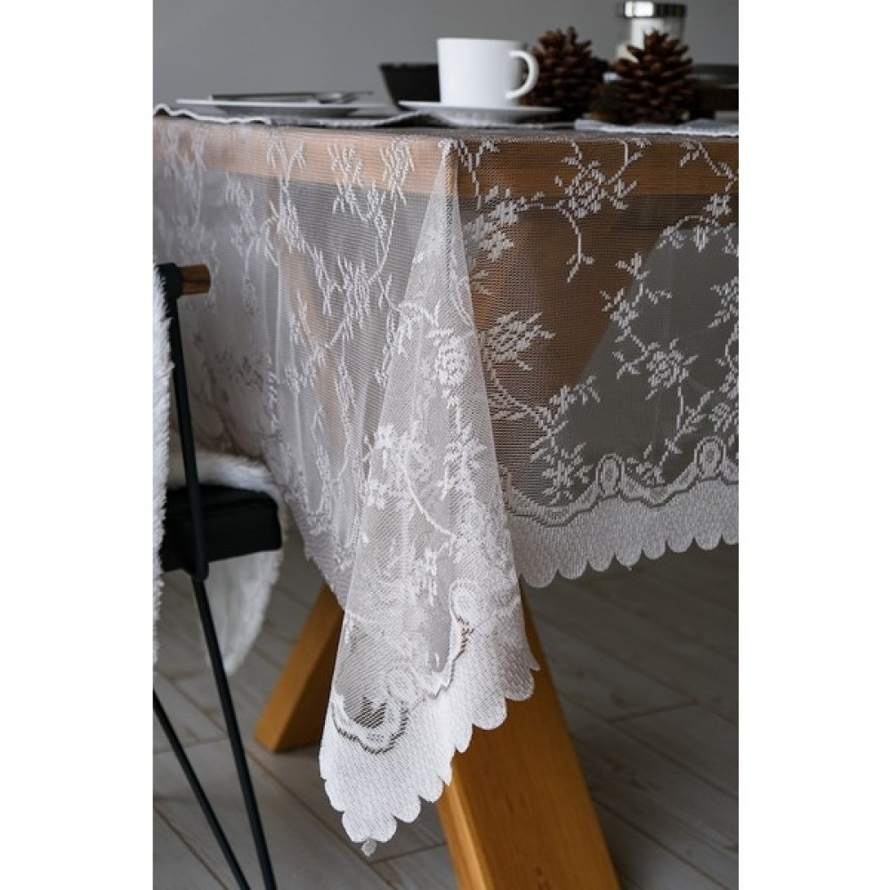 Papion Home Yasemin Desenli Örme Masa Örtüsü - Gri - 140 x 220 cm Masa Örtüsü Fiyatı