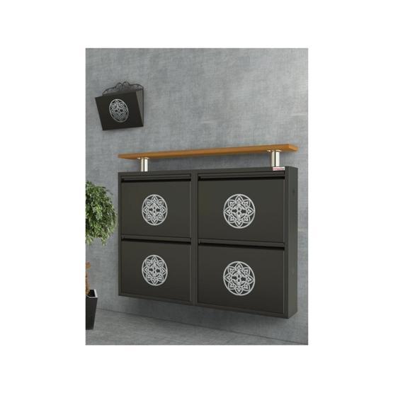Pappuchbox Q-UV-3025 4lü Yatay Metal Metal Ayakkabılık
