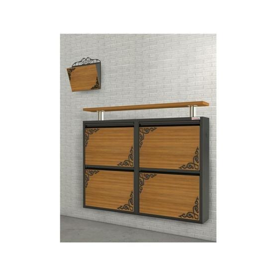 Pappuchbox Q-UV-3025 4lü Yatay Metal Metal Ayakkabılık