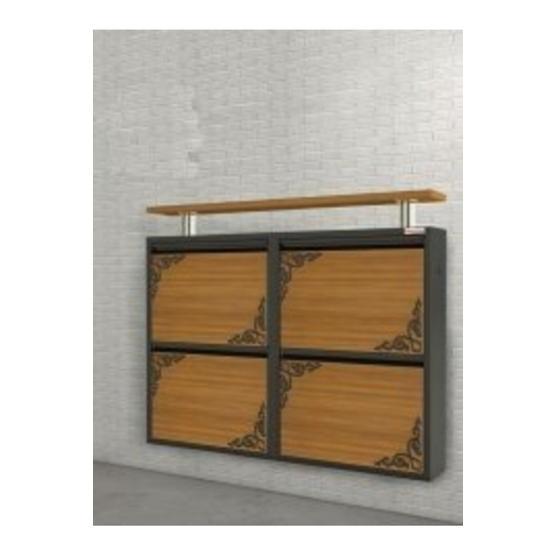 Pappuchbox Q-UV-3025 4lü Yatay Metal Metal Ayakkabılık