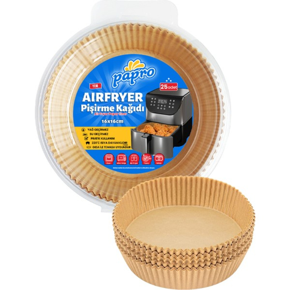 Papro Airfryer Pişirme Kağıdı,fritöz Yağlı Kağıdı 25'li - 16X16 Pişirme Kağıdı Fiyatı