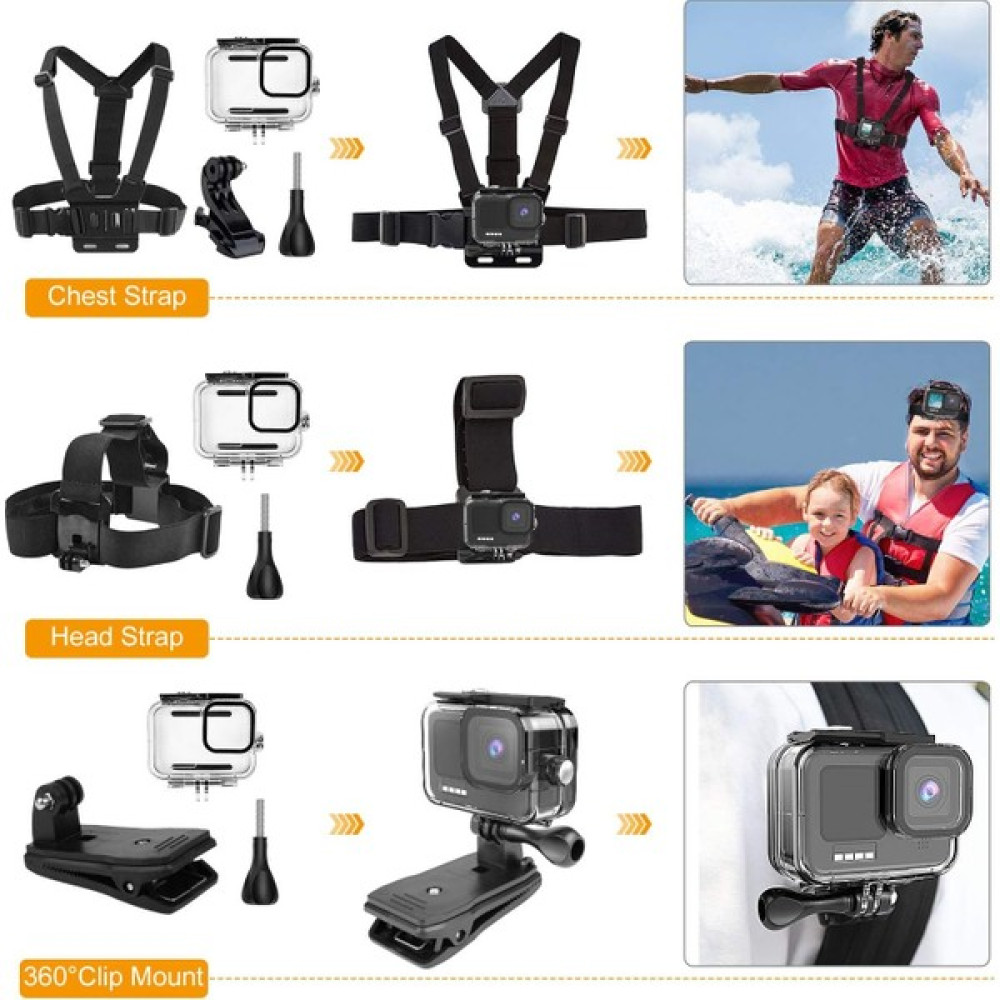 Paradice Gopro Hero 11/10/9 Için Kuptone 52 In 1 Aksesuar Kiti, Su Geçirmez Kılıf + Dalış Filtreleri + Silikon Kılıf + Vantuz Desteği + Yüzer Sap A... Tırmanış Malzemeleri Fiyatı