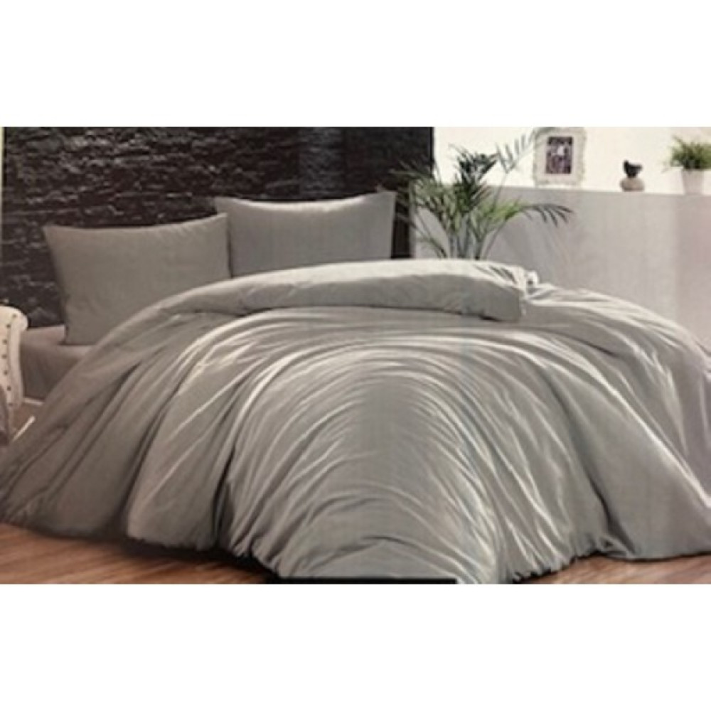 Paradise Düz Çift Kişilik Nevresim Takımı Gri 100 % Pamuk 62 Tel Çarşafı Lastikli Düz Nevresim Seti - 220 x 230 cm Battaniye Fiyatı