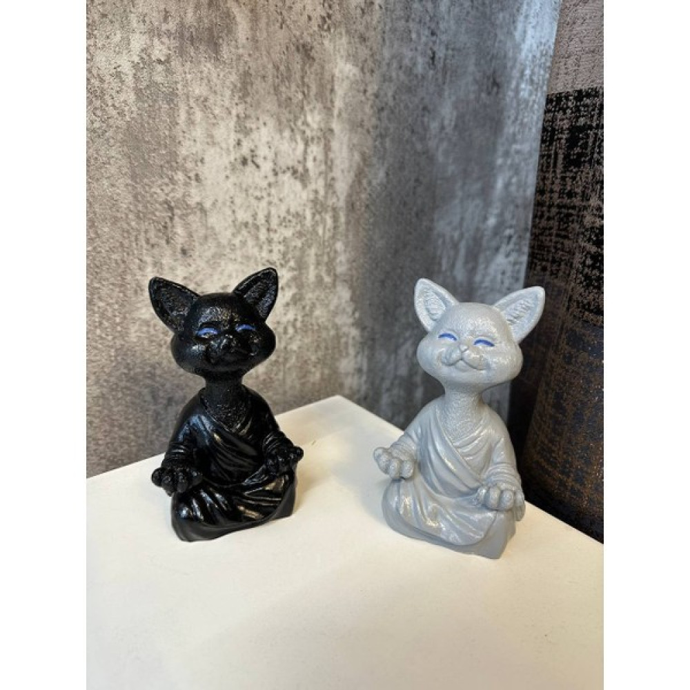 Paradise Work 2 Adet Yoga Yapan Kedi Biblo Meditasyon Kedi Heykeli Ev Dekorasyon Biblo Fiyatı