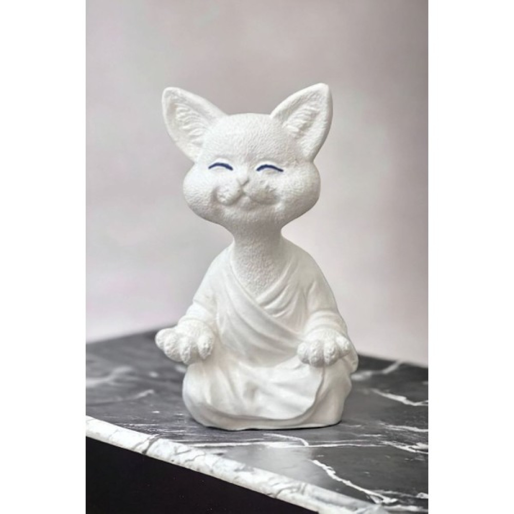 Paradise Work Yoga Yapan Kedi Biblo Meditasyon Kedi Heykeli Ev Dekorasyon - Beyaz Biblo Fiyatı