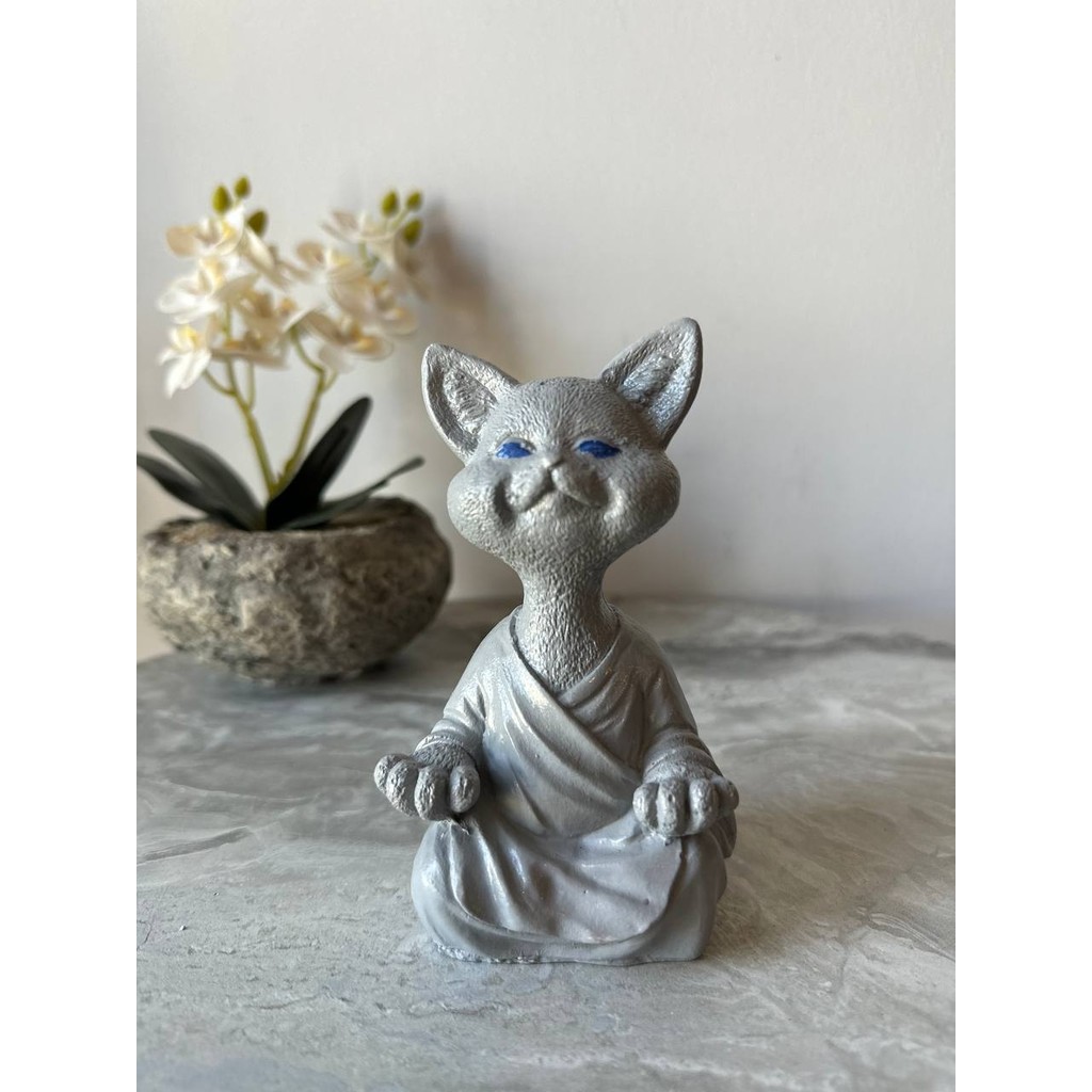 Paradise Work Yoga Yapan Kedi Biblo Meditasyon Kedi Heykeli Ev Dekorasyon - Gri Evcil Hayvan Ürünleri Fiyatı