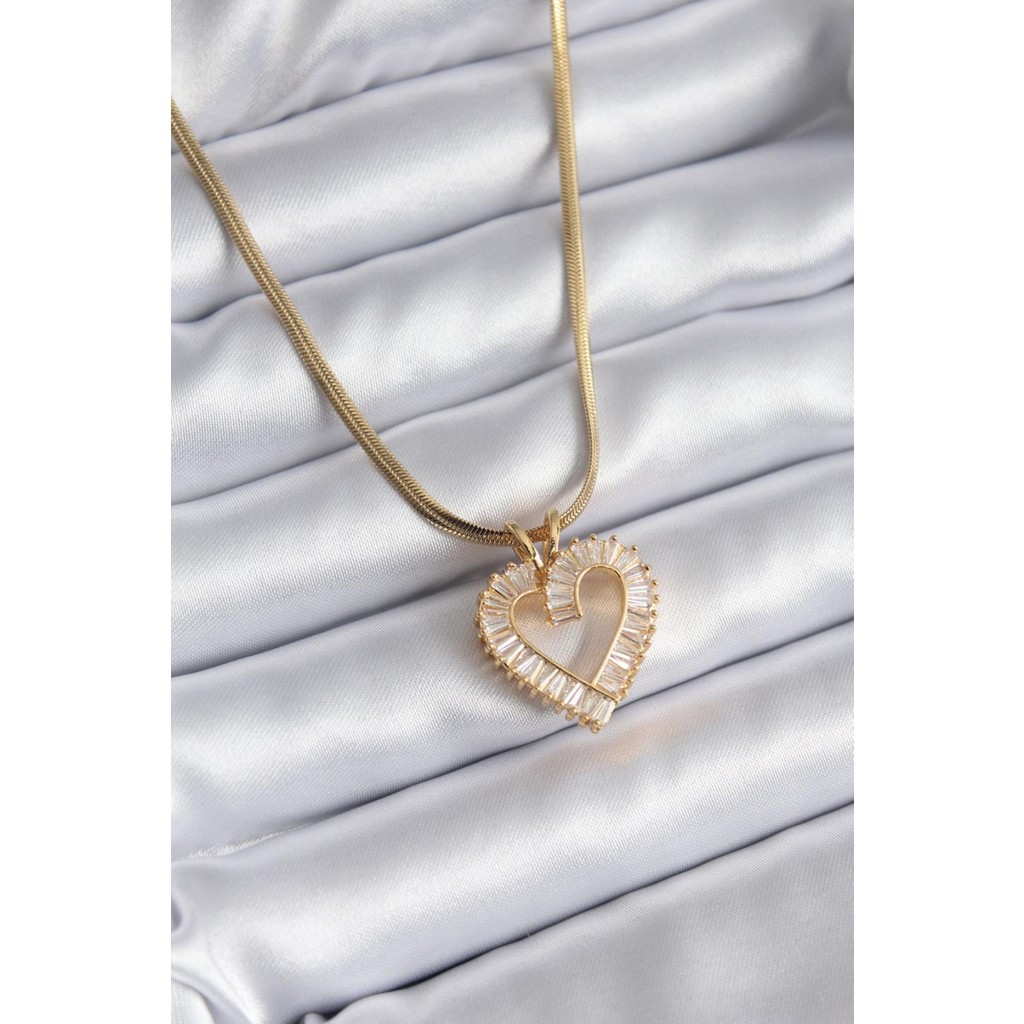 Paradoks Store İtalyan Zincir Zirkon Taşlı Kalp Model Gold Çelik Kolye Diğer Fiyatı