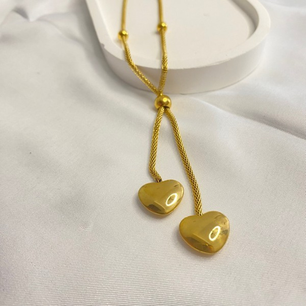 Paradoks Store Kalın Zincir Sallantılı Kalp Gold Çelik Kolye Altın, Takı & Aksesuar Fiyatı