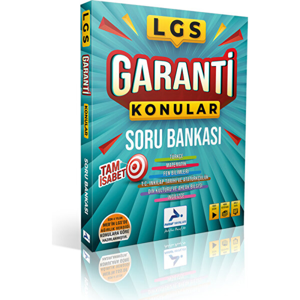Paraf Yayınları 2022 8. Sınıf LGS Garanti Konular Soru Bankası Kaynak Kitapları Fiyatı
