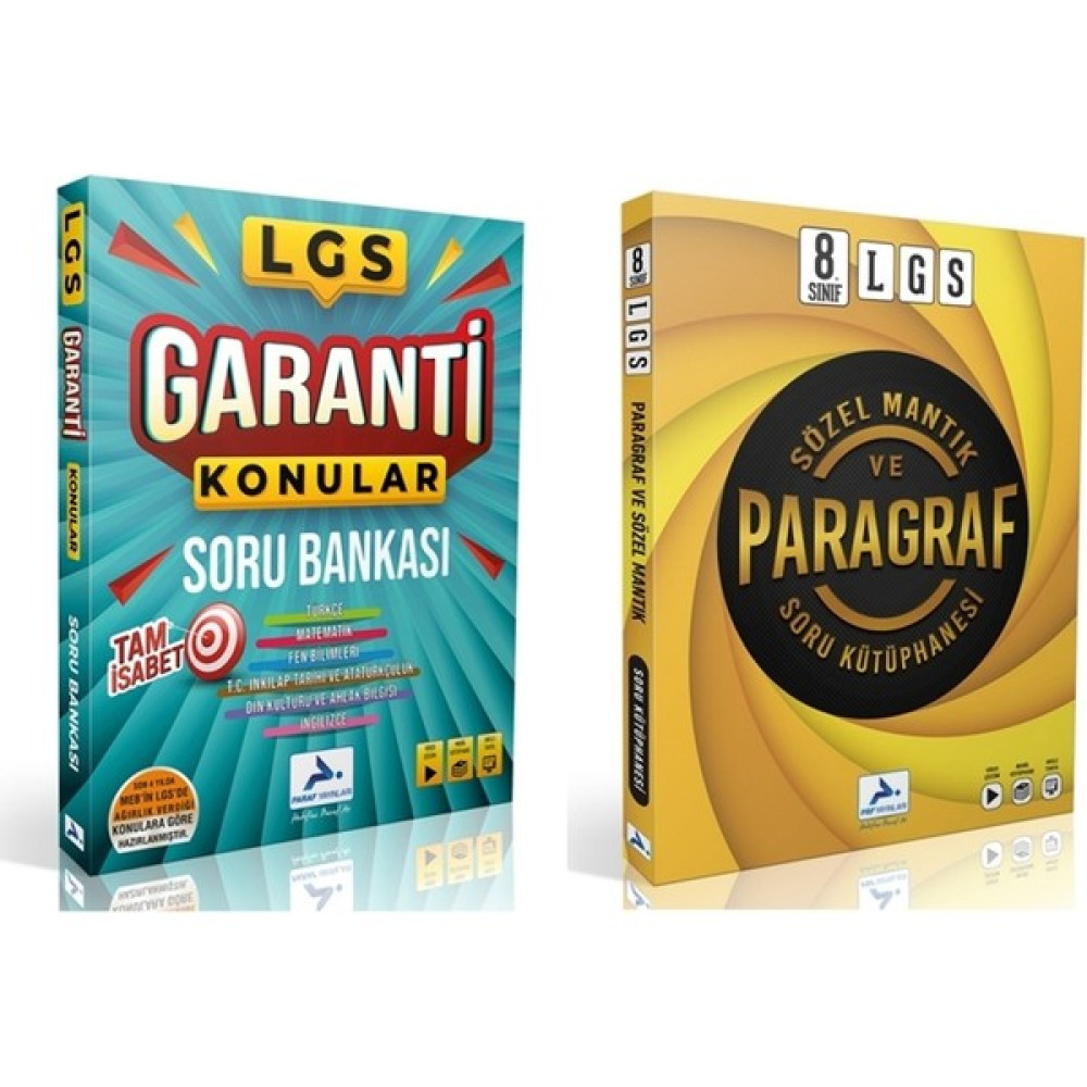 Paraf Yayınları 8. Sınıf Lgs Garanti Konular Soru Bankası ve Paraf Sözel Mantık ve Paragraf Soru Bankası Tüm Dersler Fiyatı