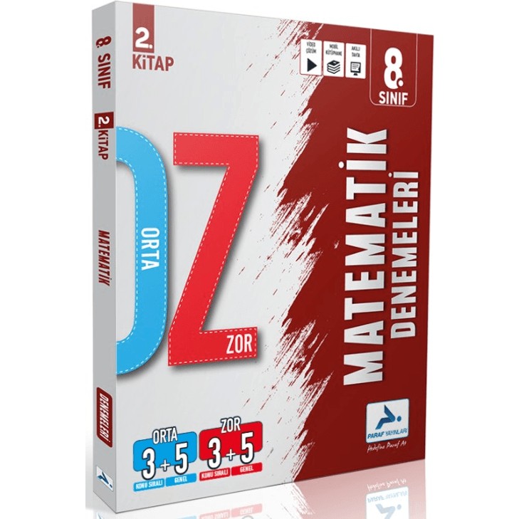 Paraf Yayınları Paraf 8. Sınıf Matematik Orta Zor Branş Deneme Tüm Dersler Fiyatı
