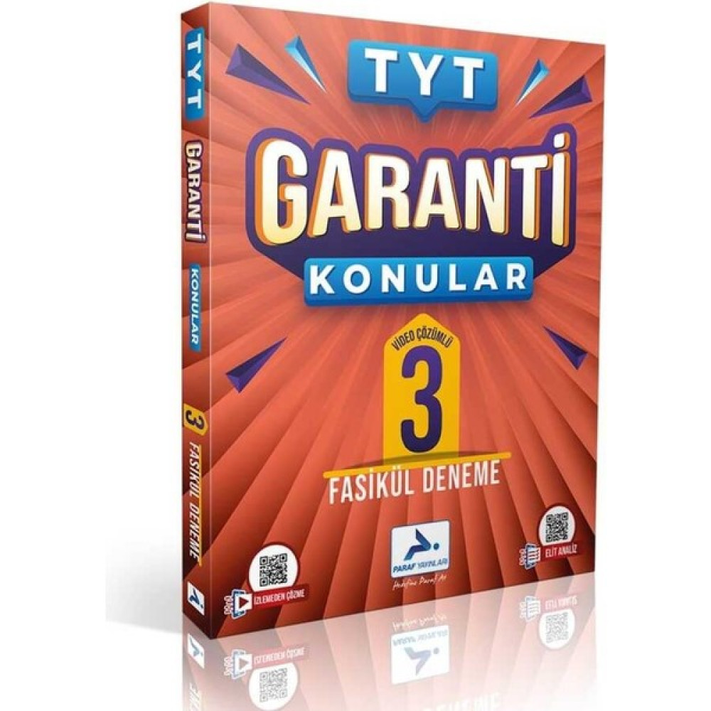 Paraf Yayınları Paraf TYT Garanti Konular 3 Fasikül Denenem Video Çözümlü Temel Yeterlilik Testi (TYT) Fiyatı