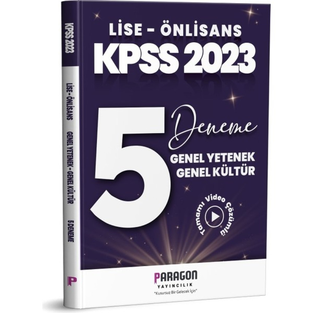 Paragon Yayıncılık 2023 Lise Önlisans Kpss Genel Yetenek Genel Kültür 5 Deneme Ders Sınav Kitapları Fiyatı