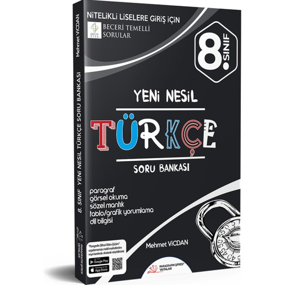 Paragrafın Şifresi 8. Sınıf LGS Türkçe Yeni Nesil Soru Bankası 2020 - Mehmet Vicdan Ders Sınav Kitapları Fiyatı