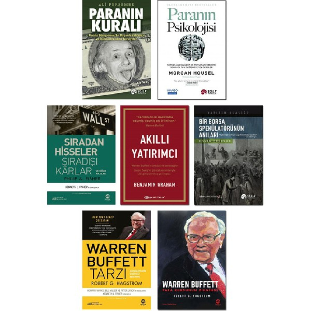 Paranın Kuralı + Paranın Psikolojisi + Sıradan Hisseler Sıradışı Kârlar + Akıllı Yatırımcı + Bir Borsa Spekülatörünün Anıları + Warren Buffettt Tar... İş, Ekonomi & Pazarlama Fiyatı