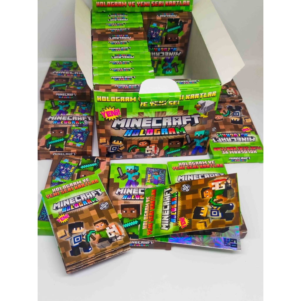 paraply Minecraft 12 Mini Kutu 96+24 Hologramlı Kart Oyun Kartları Diğer Fiyatı