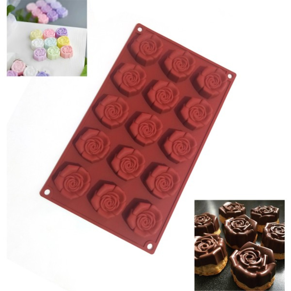Paras Ticaret 15 Göz Gül Şekilli Silikon Mum Çikolata Şeker Kurabiye Buz Jöle Vb. Kek Kalıbı (29,4 Cm X 17,1 Cm) 1 Adet - 15 Göz Gül Şekli Kek Kalıpları Fiyatı