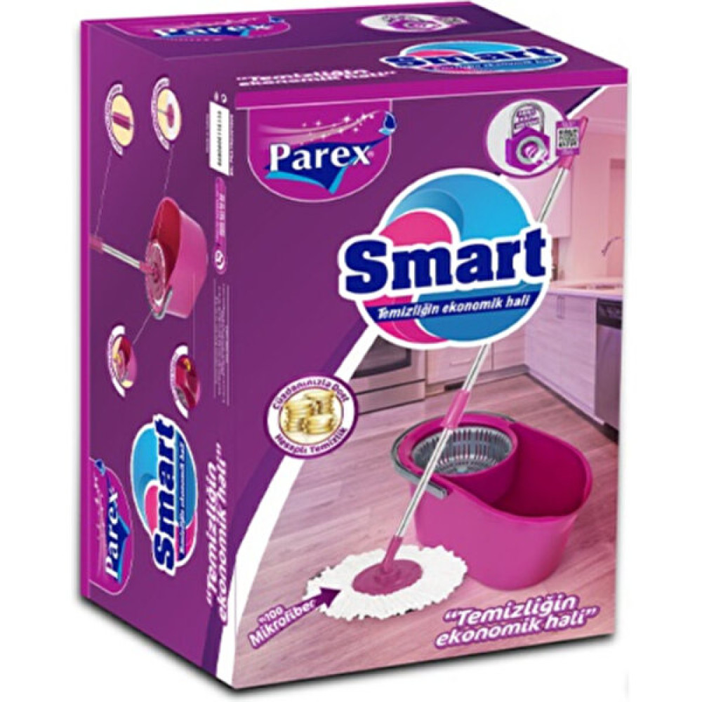 Parex Smart Temizlik Kovası Dönerli Temizlik Seti Mikro Mop - Mor Ev Temizliği Fiyatı