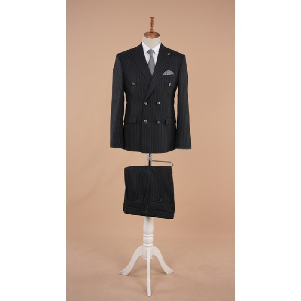Parez Erkek Kruvaze Piliseli Tokalı Pantolon Takım Elbise Slim Fit Italyan Stil Ceket Pantolon Erkek Takım Elbise Fiyatı