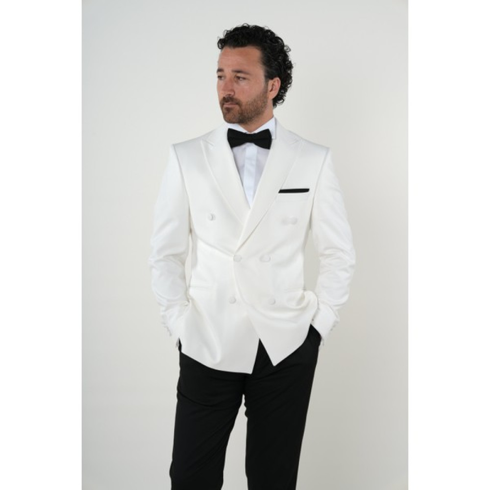 Parez Premium Erkek Slim Fit Italyan Stil Kruvaze Smokin Sivri Yaka Damatlık Ceket Pantolon papyon Erkek Takım Elbise Fiyatı