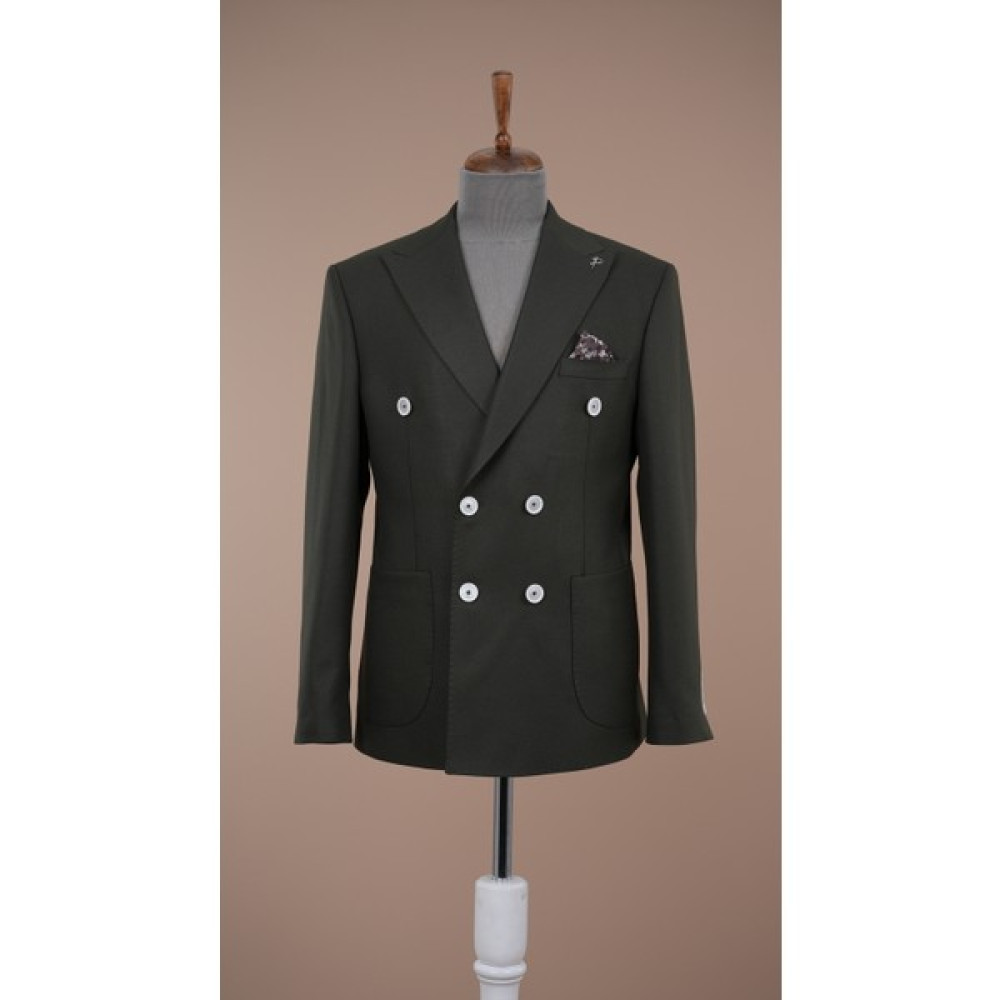 Parez Premium Italyan Stil Slim Fit Erkek Punto Dikişli Torba Cepli Yarım Astarlı Kruvaze Ceket Erkek Ceket Fiyatı