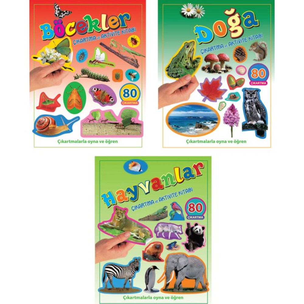 Parıltı Yayınları Çıkartma ve Aktivite Kitabı Serisi - Böcek+Doğa+Hayvanlar - 4+ Yaş - Okul Öncesi - 3 Kitap - Set - Çıkartma - Etkinlik - Aktivite Çocuk Masal Fiyatı