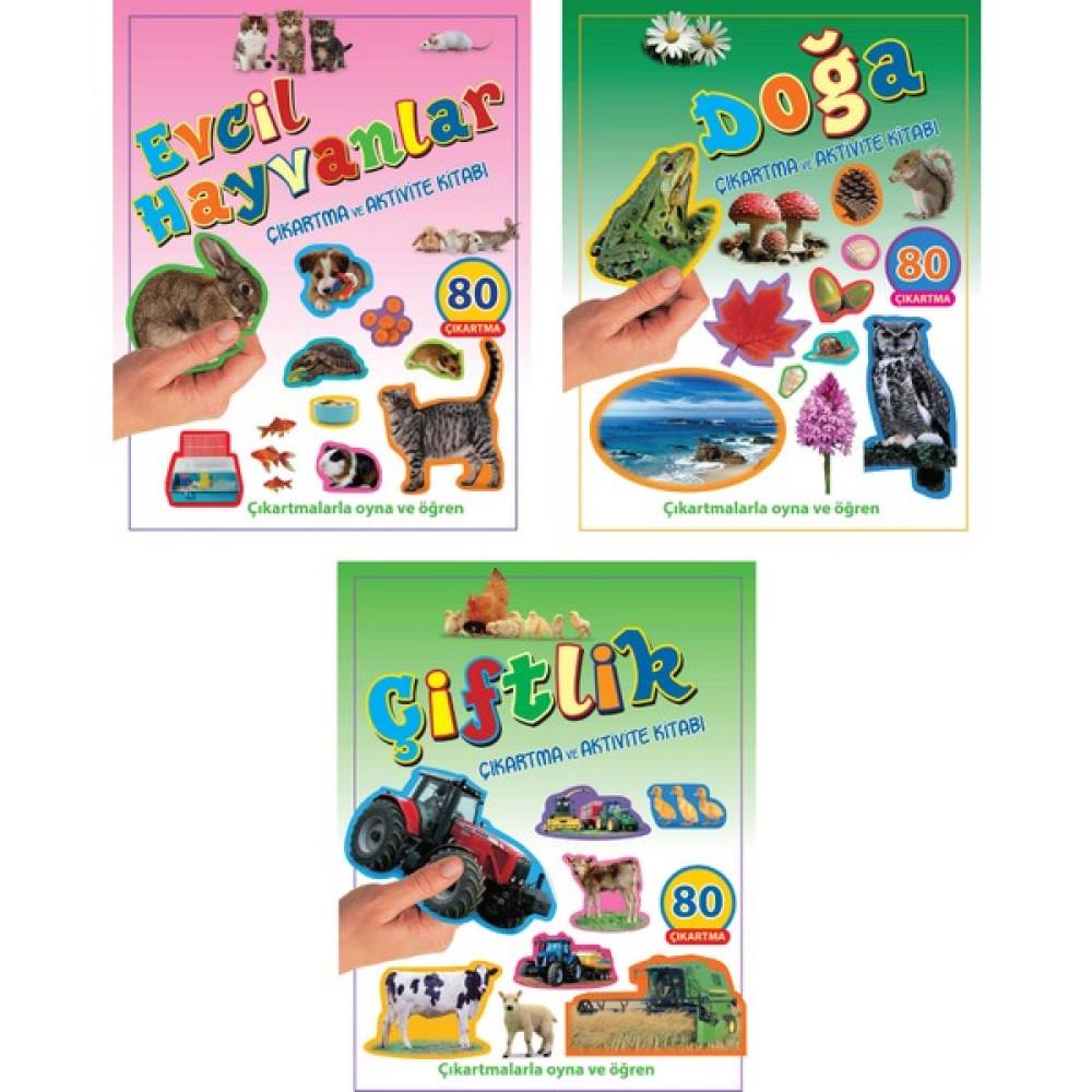 Parıltı Yayınları Çıkartma ve Aktivite Kitabı Serisi - Evcil Hayvanlar+Doğa+Çiftlik - 4+ Yaş - Okul Öncesi - 3 Kitap - Set - Çıkartma - Etkinlik - ... Çocuk Masal Fiyatı