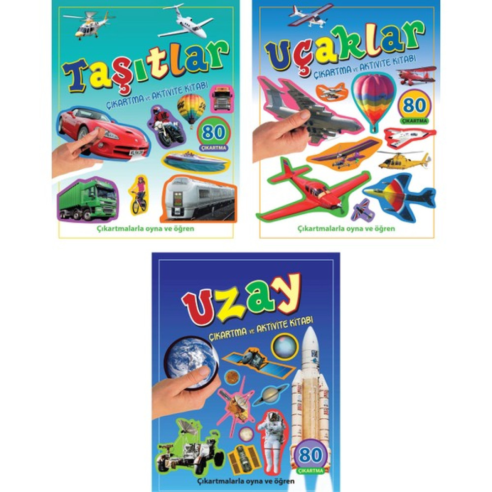 Parıltı Yayınları Çıkartma ve Aktivite Kitabı Serisi - Taşıtlar+Uçaklar+Uzay - 4+ Yaş - Okul Öncesi - 3 Kitap - Set - Çıkartma - Etkinlik - Aktivite Çocuk Masal Fiyatı