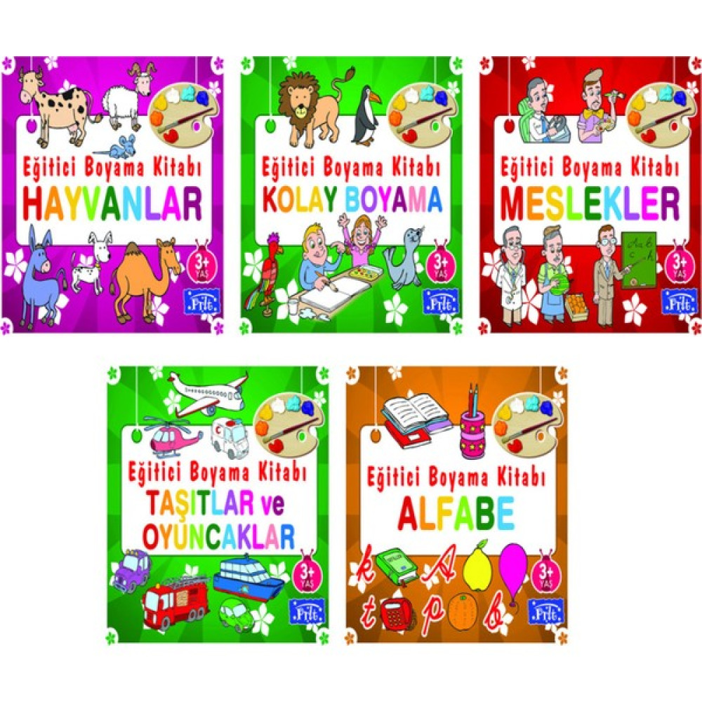 Parıltı Yayınları Eğitici Boyama Kitabı Serisi 5 Kitap(3.set) - 3+ Yaş – Okul Öncesi - 5 Kitap Set - Bilmece – Boyama - Set Çocuk Masal Fiyatı