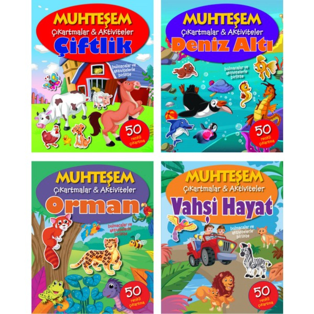 Parıltı Yayınları Muhteşem Çıkartmalar ve Aktiviteler Serisi 4 Kitap - 3+ Yaş - Okul Öncesi - 4 Kitap - Set - Çıkartma - Etkinlik - Bulmaca Çocuk Masal Fiyatı