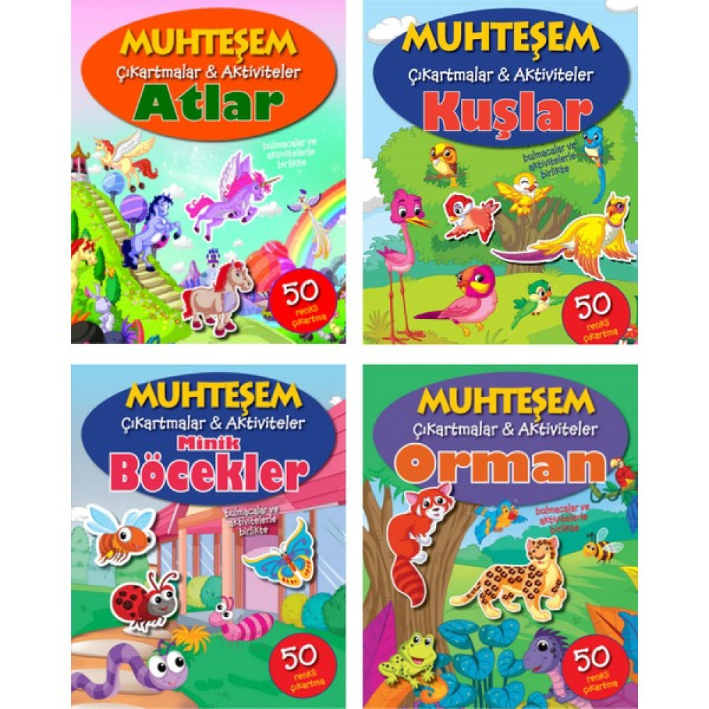 Parıltı Yayınları Muhteşem Çıkartmalar ve Aktiviteler Serisi 4 Kitap - Atlar+Kuşlar+Minik Böcekler+Orman - 3+ Yaş - Okul Öncesi - 4 Kitap - Set - ... Çocuk Masal Fiyatı